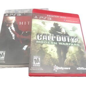 Sony PS3 Game Disc Lot Call of Duty 4 and‎ Hitman
